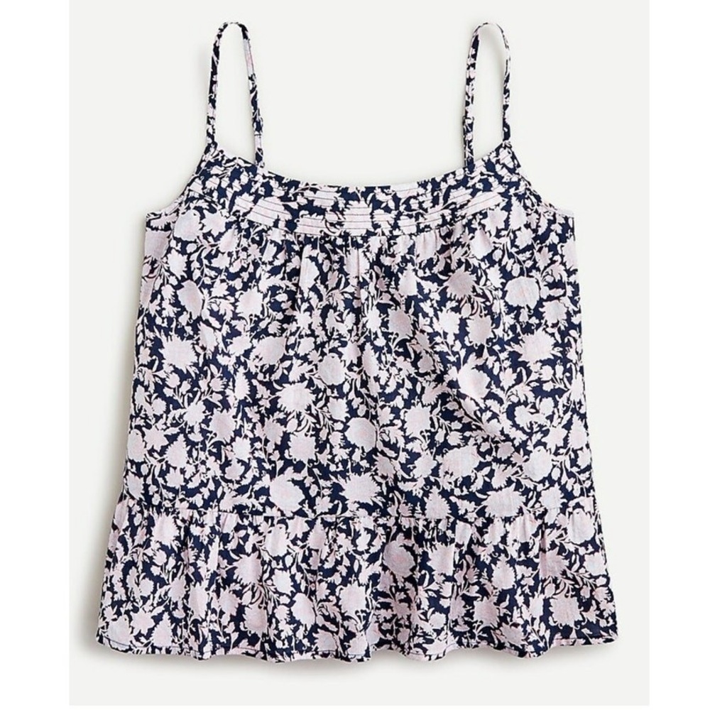 J. Crew Crinkle Tank Top in Rose Vines Size XS